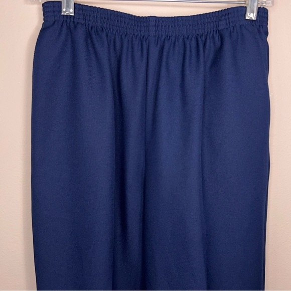 Vintage Size 8 Alfred Dunner Navy Blue Dress Pants Pull On Elastic Waist Pleated - Picture 3 of 11